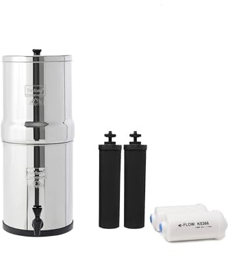 Travel Berkey Water Filter with 2 Black Berkey Filters and 2 PF2 Fluoride Filters by Berkey
