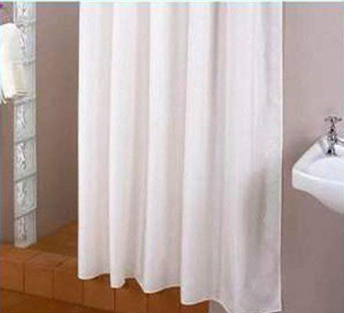 Hayrets Weißer Duschvorhang extra Breit 180x215 Überlänge für Badewanne und Dusche im Badezimmer, Badvorhang Anti-Schimmel und Wasserdicht aus Stoff 100% Polyester, Waschbar mit Vorhangringen