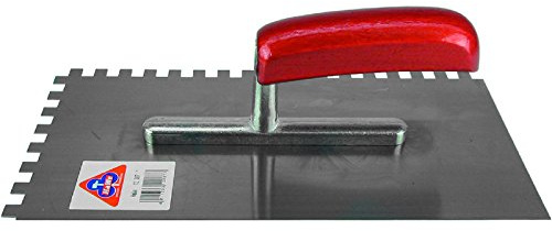 HaWe 12.017 Glättekelle 10x10x10 mm gezahnt mit lackiertem Holzgriff