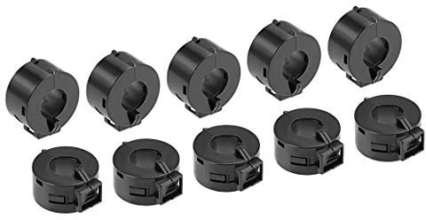 sourcing map 10Stk. Ferritkern Ring Clip Schwarz 15 mm | RFI EMI Rauschunterdrückung Filter Kabelschelle