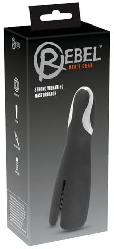 Rebel Strong Vibrating Mastubator - wiederaufladbarer Mastubator für Männer, 10 Vibrationsmodi, Reiznoppen, Durchmesser anpassbar, schwarz