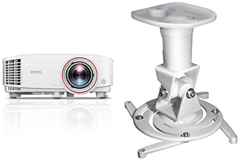 Benq Th671St Proyector 1080P Fhd, 3500 Ansi Lumen, Tiro Corto + My Wall H16-1Wl - Soporte para Proyector (Orientable, 225 Mm, hasta 15 Kg), Blanco