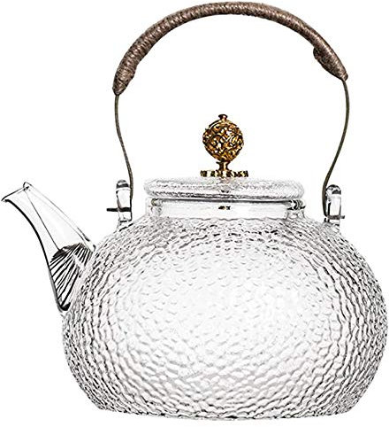 Theiere en verre Infuseur thé Samovar (700 ml), verre borosilicate, résistant à la chaleur et lave-vaisselle approprié,pour thé noir thé vert thé aux fruits thé parfumé et sachets de thé,D'or,700ml