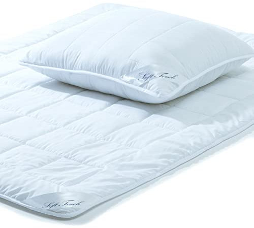 aqua-textil Soft Touch 1x Kopfkissen 80 x 80 cm Set inkl Duo Bettdecke Winterdecke 135 x 200 cm Winter Steppdecke warm
