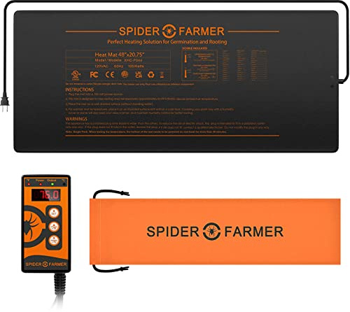 SPIDER FARMER Tappeto Termico con Termostato per la Germinazione di Piantine e Animali Domestici Tappeto Termico per Serre Tappeto Termico 122x52cm 108W