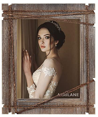 AKRILANE 8x10 Picture Frame Wood Rustic Decorative Distressed & Vintage Looking Photo Frames for Wall Mount & Table Top Display Home Decor – 8 x 10 Wedding Picture Frames – Style C