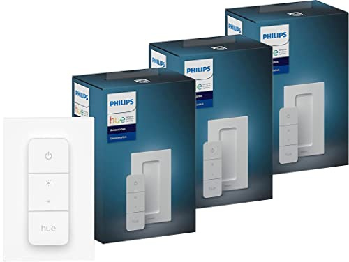 Philips Hue Dimmer Switch v2 - Wireless Remote Control - Battery-Powered - (Triple Pack)