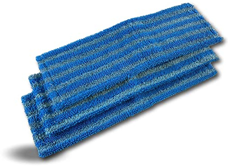 Kibros Lot 3 serpillières Frange Microfibre Balai Easy Press 40 cm | Microfibre à languette avec œillets, 46×15 cm, lavante dégraissante, compatible balai Easy Press Kibros.