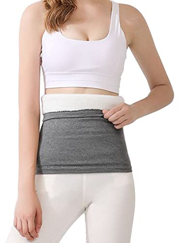 Waist Warmer Kidney Hip Warmer, Kidney Binder Stomach Warmer Abdominal Warming Band Wrap Plush Belly Warmer for Women & Men, Winter Thicken Thermal Plush Warmer Belt for Dance Yoga Sports Ski Cycling