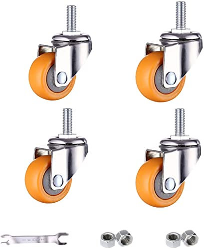ACiyD Lenkrollen Schwerlast-Stielrollen, Möbelschrankrolle Kugellager-Nylonrolle Schützen Sie Ihre Böden Leise Laufrollen Reduziert Reibungsgeräusche Schraubenrolle 1,25 Zoll (32 mm/M8 (schwenkbar