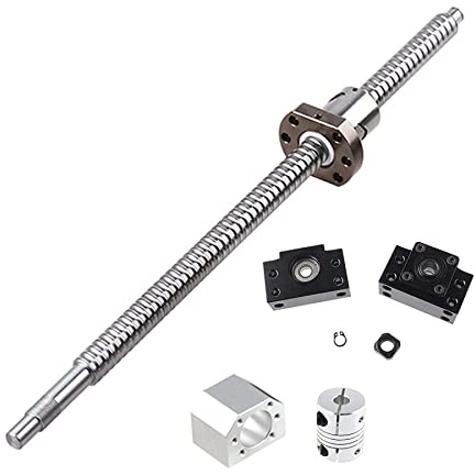 GooEquip Kit vite a sfera SFU1605 800mm vite a ricircolo di sfere anti-gioco 800mm e dado, supporto BK12 BF12, Alloggiamento dado DSG16H, e accoppiamento 6,35 * 10 mm per macchina CNC