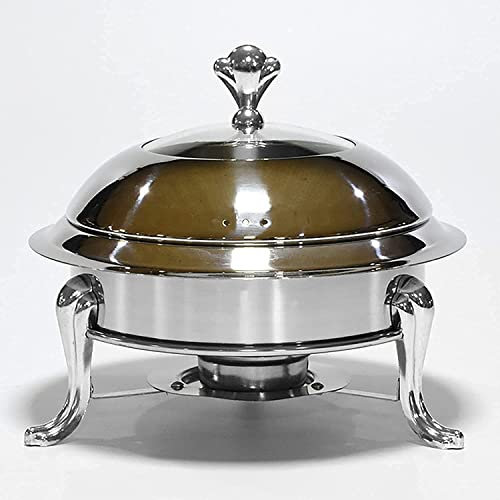 ACiyD Chafing Dish Buffet Set, Round Durable Chafing and Buffet Warmer Set, Stainless Steel Chafing for Kitchen Party Dining Buffet,Silver,Stainless Steel Liner (Silver Stainless Steel Liner)