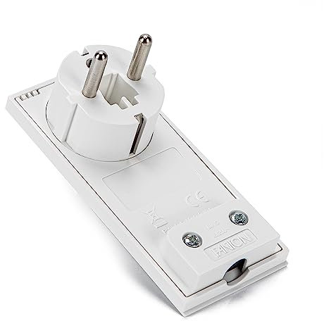 FANTON 80065 Spina schuko ultrapiatta salvaspazio orientabile 2P+T 16A mod. CLOCK Colore Bianco