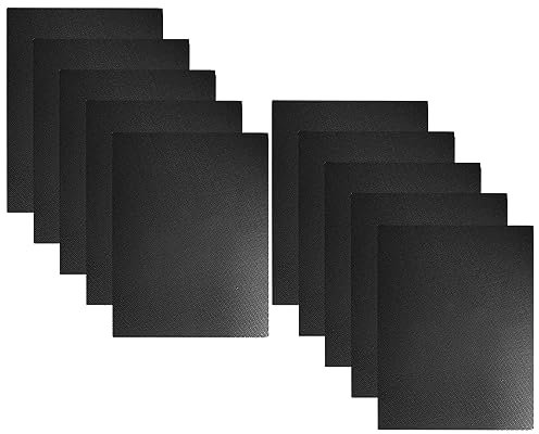 Kingsea Grillmatte für Gasgrill 40x33cm,Teflon Antihaft Grillmatten,BBQ Grillmatte Öl- und Wasserbeständig,Leicht zu Reinigen,10 Stück, Schwarz