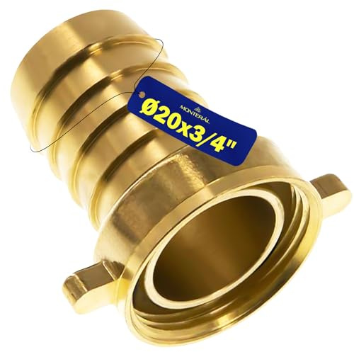 Schlauchtülle aus Messing für Anschlussschlauch Ø 20 mm Innengewinde 3/4” | Garantie 10 Jahre - MONTERAL