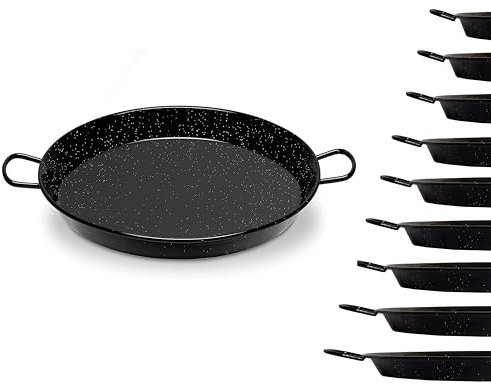 Paellera Inducción Esmaltada Apta para Gas y Vitrocerámica, 28-46cm, Hecha en España (36cm)