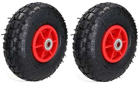 10 Pneumatic Sack Truck Trolley Garden Cart Wheel 4.10/3.50-4 (Pair)
