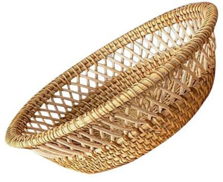 Gatuida Panier Rond Tressé Main Petit Panier De Rangement Pour Fruits Et Snacks Corbeille Rustique Pour Table Et Cuisine Et Polyvalent