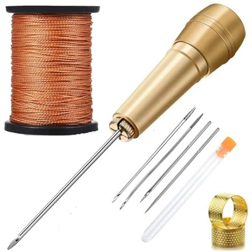 Kit de costura de reparación de revestimiento de cuero,kit de costura de cuero | Kit de reparación de costura para tapicería de lona,Agujas de coser para lona y cuero, 3 piezas
