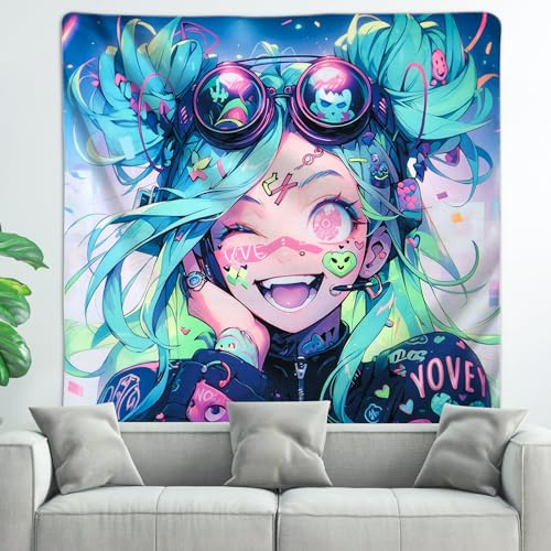 HOUHUANG dipinti con motivi animati illuminati di ragazze sorridenti, adatti per case, bar e feste fluorescenti all'aperto. 150 x 150 cm (una ragazza in uscita)