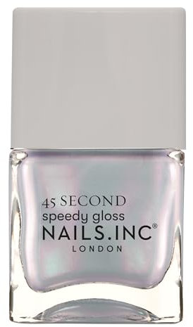 Nails.INC 45 Second Speedy Gloss Nail Polish, Shade Ariana, Blue Shimmer, Longwear, Flash Dry, Cruelty Free, Vegan, 21 Free
