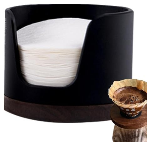 Tyinerc Boîte de rangement en papier filtre à café, porte-filtre en papier expresso,Filtres en papier pour écran à rondelle ronde - Conteneur Portable avec couvercle, conteneur de Style ferme Vintage