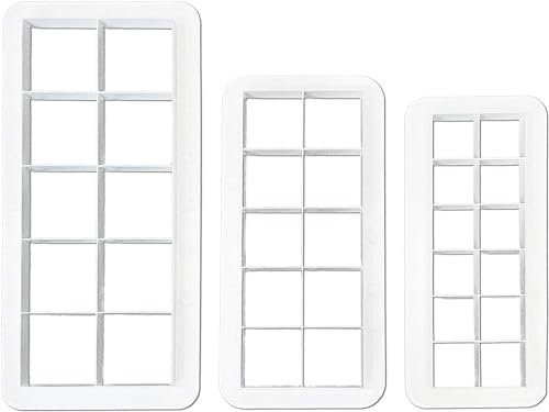 Lot de 3 emporte-pièces carrés blancs - 3 tailles géométriques - Emporte-pièces carrés - Pour décoration de gâteaux - Facile à ranger - Outils de cuisson et accessoires