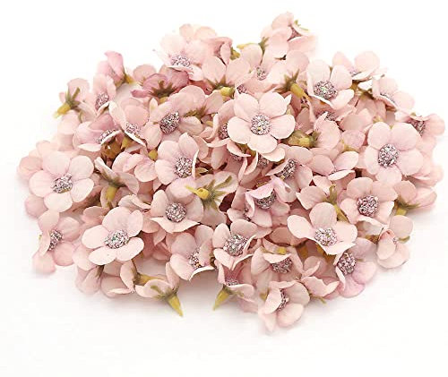 Blausky 100 St點k K黱stliche Blumenk鰌fe,Seidenblumen Dekobl黷en,Klein Blumenk鰌fe,Kunstblumen zum Basteln Fake Blumen f黵 DIY Haarschmuck GeschenkverpackungHochzei Partyt,2.5 cm,Pink
