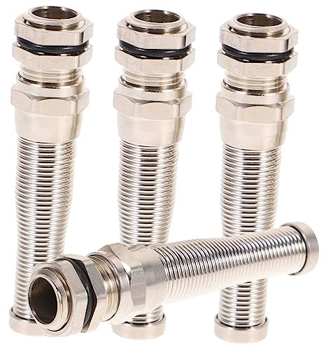 NULYLU 4pcs Brass Cable Gland Lock Connector Strain Relief for Electrical Applications Durable Anti-bending Joint Accessories for Junction Boxes and Appliances