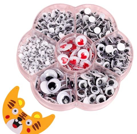 Googly Eyes Basteln - Klebrige Wackelne Augäben, Selbstklebend Bewegende Augen | Diys Craft Stickers -Karten, Puppen, Hüte, Scrapbooking, Lustige Wackelaugen Für Handgefertigte Kunst, Dekoration, Krea
