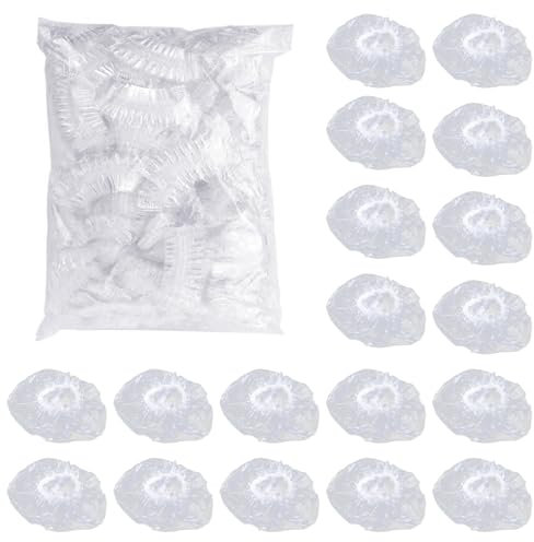 SYEYCW 200 Pezzi Paraorecchie per Doccia, Impermeabili Protettive Copertura dell'Orecchio, Plastica Trasparente Paraorecchie con Elastici, Doccia Cuffie Orecchio, per Bagno, Spa, Balneazione