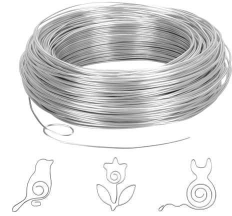 AiQInu Basteldraht 1mm X 50M, Aluminium Schmuckdraht, DIY Draht Zum Basteln, Aluminiumdraht für Basteln Und Schmuck Herstellung