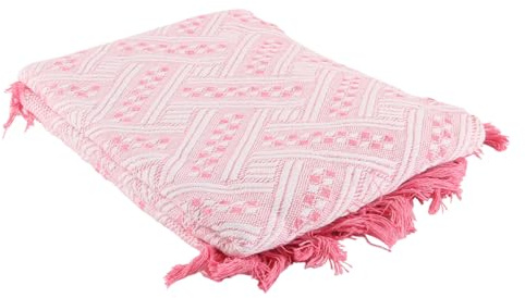 Ieron Boho-Picknickdecke, wasserdichte, waschbare Stranddecke, Strandmatte, Campingdecke für Outdoor/Picknick/Garten/Strand/Camping, weiß, 90 x 180 cm (Weiß Rosa)