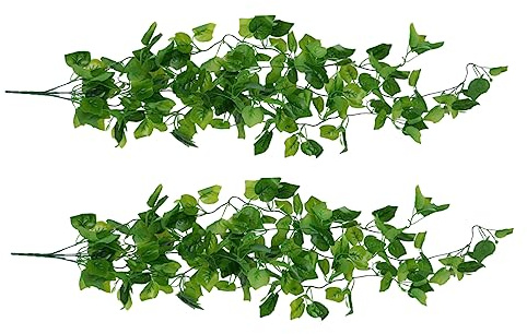 HAWILLOSCH 2pezzi Pianta Verde Simulata Pianta Ornamentale Simulata Vite Artificiale Foglia Vite Finta Decorazione Per Balcone Giardino Manutenzione Resistente Allo Sbiadimento Materiale