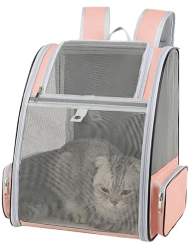 Zuasdvnk Rucksack für Katzen, Hunde-Rucksack, große Kapazität, Haustierzubehör mit Öffnung vorne, Netzfenstertaschen für Welpen, Kätzchen
