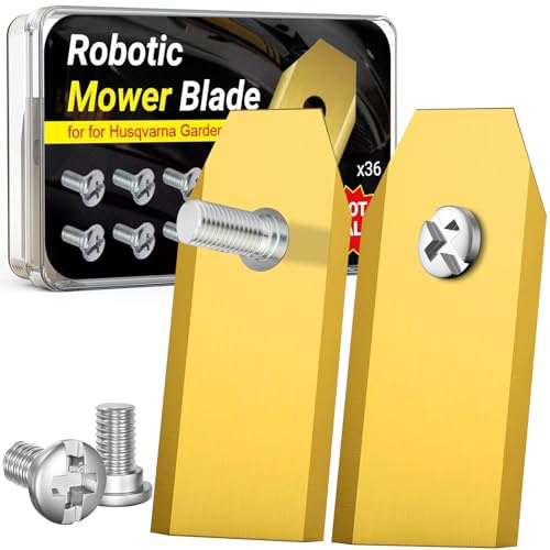 VIBINHO 36 Pezzi Lame Robot Tagliaerba, Lame di Ricambio con 36 Viti, Ricambio per Tagliaerba in Acciaio Inox Compatibili con Husqvarna, Gardena, Yard Force, Ferrex e McChulloch