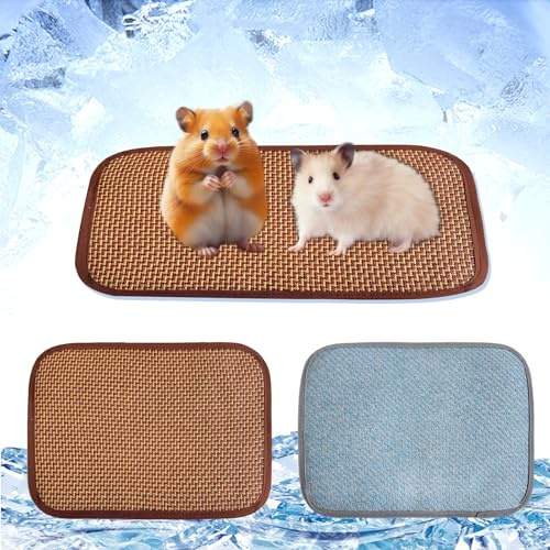FOSDICK 2PCS Hamster Cooling Pad, Rabbit Cooling Pad, 30x20cm Summer Sleeping Bed for Rabbit Bunny Hamster Puppy Guinea Pigs Cool Pad