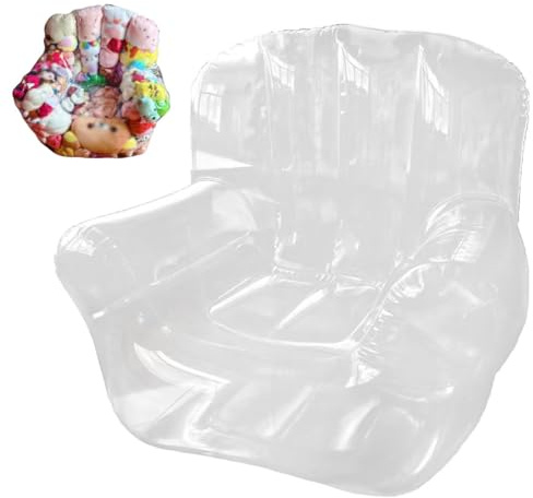 Divano Portaoggetti per Giocattoli, Sacchetti Portaoggetti per Animali Di Peluche, Grande Organizer Trasparente per Giocattoli Di Peluche in Pvc, Copripoltrona a Sacco Trasparenti