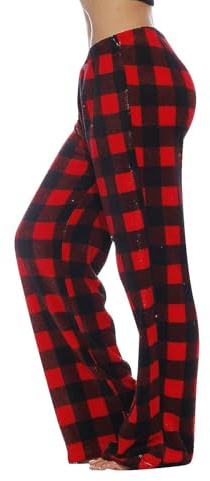 TOFOTL Bas De Pyjama Femme À Carreaux Polaire， Bas Ado Baggy Pyjama, Christmas Ample Mere Pijamas