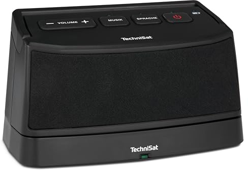 TechniSat ISIBOX 1 - TV Hörverstärker für Senioren (2,4 GHz Funk-Lautsprecher, kabellose Reichweite bis zu 25 Meter, Akkubetrieb bis zu 6h, 3,5mm Klinke Aux-Eingang und Toslink optischer Eingang)
