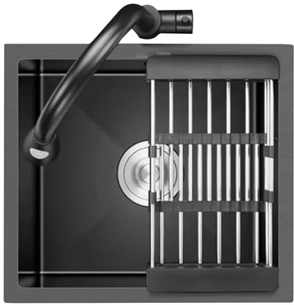 Petit Évier De Cuisine Avec Vidage Pour Robinet, Évier Sous Plan En Acier Inoxydable Pour Appartements Et Balcons, Bac Lave-vaisselle Compact Pour Petits Espaces(50X45X21cm)