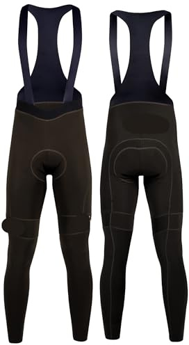 ZNJAMN Salopette da Ciclismo Pantaloni con Bretelle da Ciclismo Invernali in Pile Termico Uomo Lunghi Bicicletta for Esterni Pantalon per Ciclismo