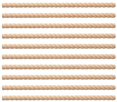 Krmoau Decorative Wooden Strip, Cuttable Wooden Strip with Coil Shape, 10 Pieces Untreated Wooden Strips for Wardrobe, Fireplace, Wall, Door, Mirror, Furniture, Cabinet, Chest of Drawers, Decoration