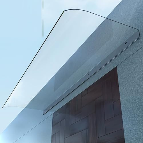 Auvent de Porte d'Entrée Protection UV Contre La Pluie et La Neige,Marquise de Fenêtres Transparent,Toit Marquise en Polycarbonate Invisible,pour Balcon,Bureau,Extérieure,Garage (50x110cm/20 x43)