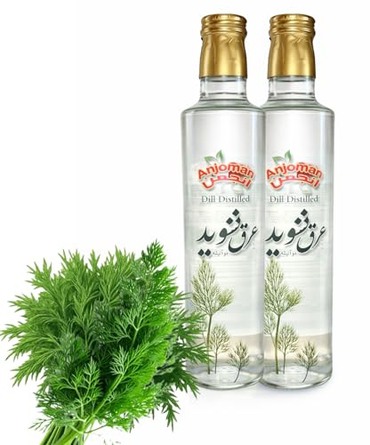 Anjoman Dill Water 500ml (Pack of 2) | Aragh Shavid Distilled Herbal Extract | Bloating & Digestive Wellness Tonic, Culinary Cooking Base