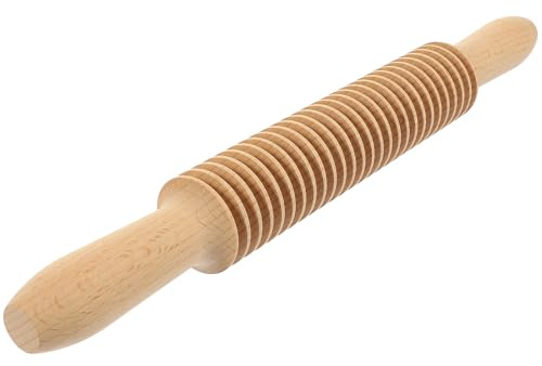 YARNOW Rodillo de Masa de Madera para Pasta Cortador Enrejado 4 Mm, Herramienta de Cocina para Espaguetis, Pizza y Repostería, 1 Pieza, Uso Doméstico