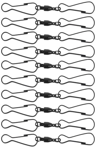 Healvian 10pcs Dual Swivel Hooks Wind Socks Clips 360° Rotatable Hanger Stainless Steel Mini Compact Flexible Hook Accessories Set for Home Use