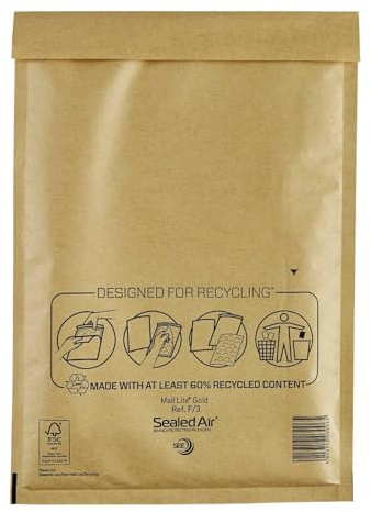 Mail Lite F3 F/3 Easy Seal Luftpolstertaschen, Gold, 50 Stück