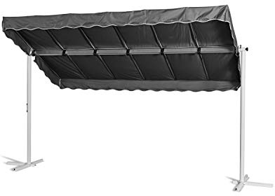 GRASEKAMP Qualität seit 1972 Stand Markise 3,75x2,25m Terrassenüberdachung Dubai Grau 78010, l x b x h 375 x 225 x 220 cm
