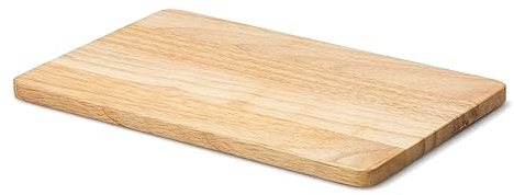 Continenta Skärbräda av gummiträ, trancherbräda, brödbräda, köksbräda, mått: 29 x 18,5 x 1,2 cm, 1 styck